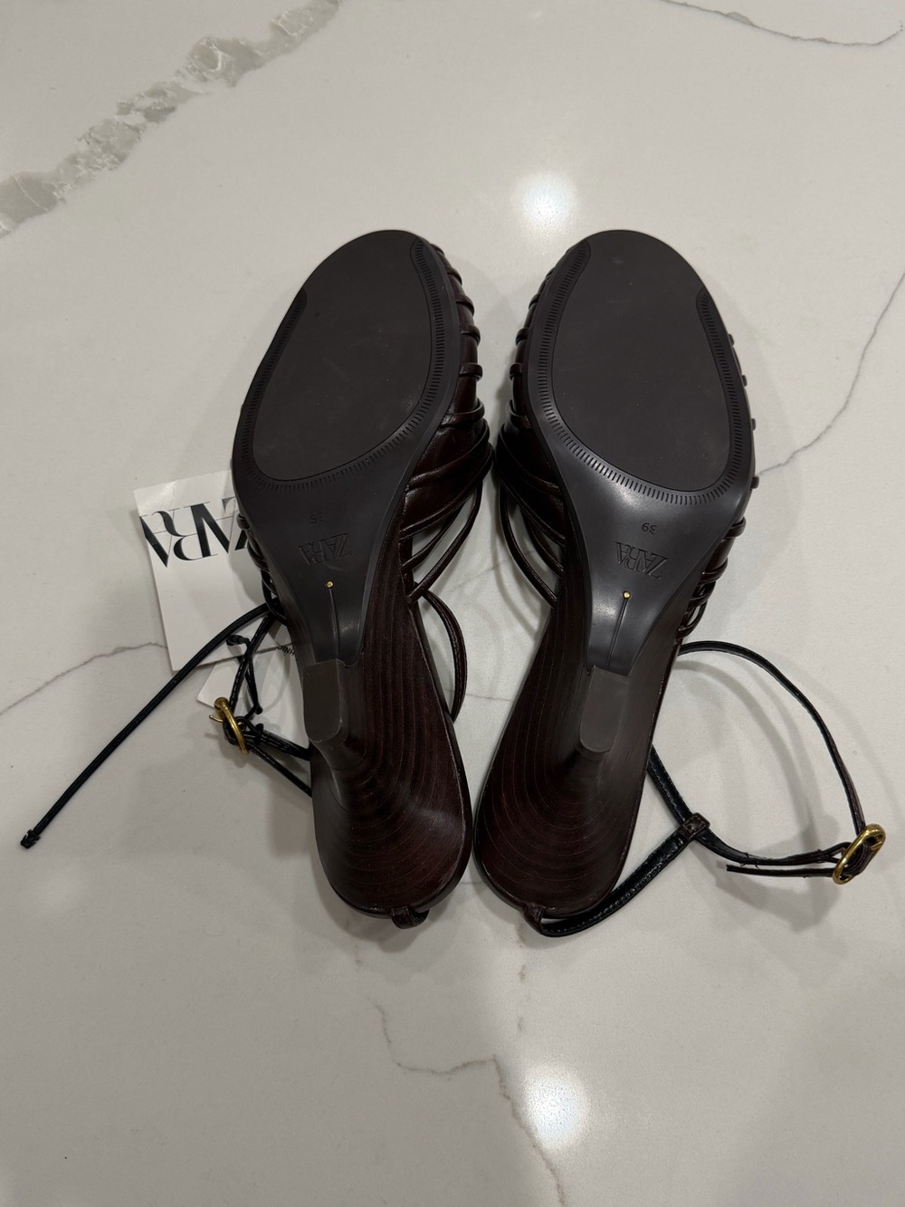 NWT Zara Wedge Fisherman Sandals - 8 - Picture 4 of 4